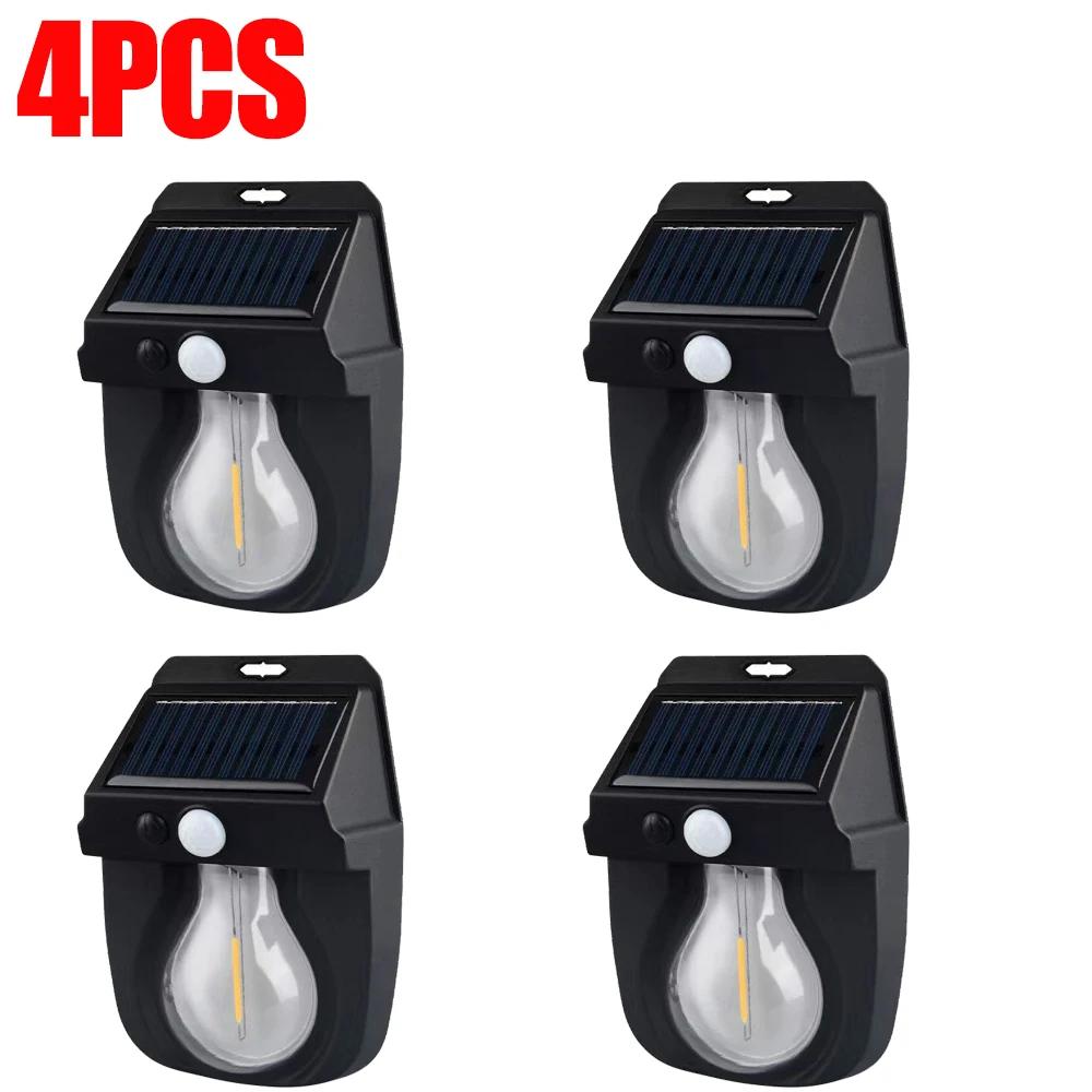 Ночной светильник на солнечной вольфрамовой батарее, интеллектуальный настенный светильник с датчиком движения, 3 режима освещения, водонепроницаемый фонарь для украшения двора и сада