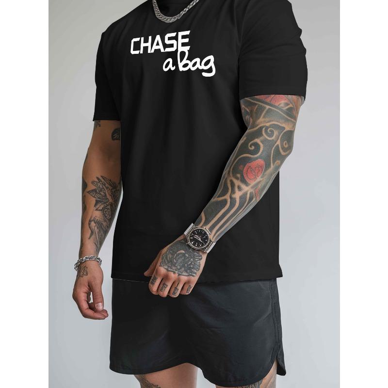 Европейский размер Chase A Bag Мужские футболки с коротким рукавом для лета, Стильные и модные мужские майки с принтами, Повседневные топы с круглым вырезом