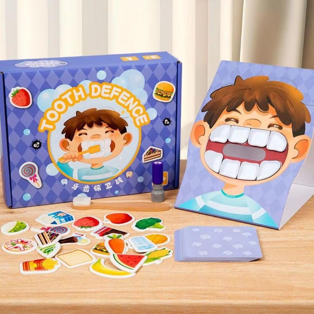 with Toothbrush Simulation Brushing Teeth Game Counting Tooth Defence Board Game Boys Girls
