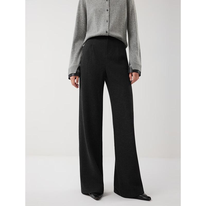 ELLE Women's French Style High-Waist Wide-Leg Pants
