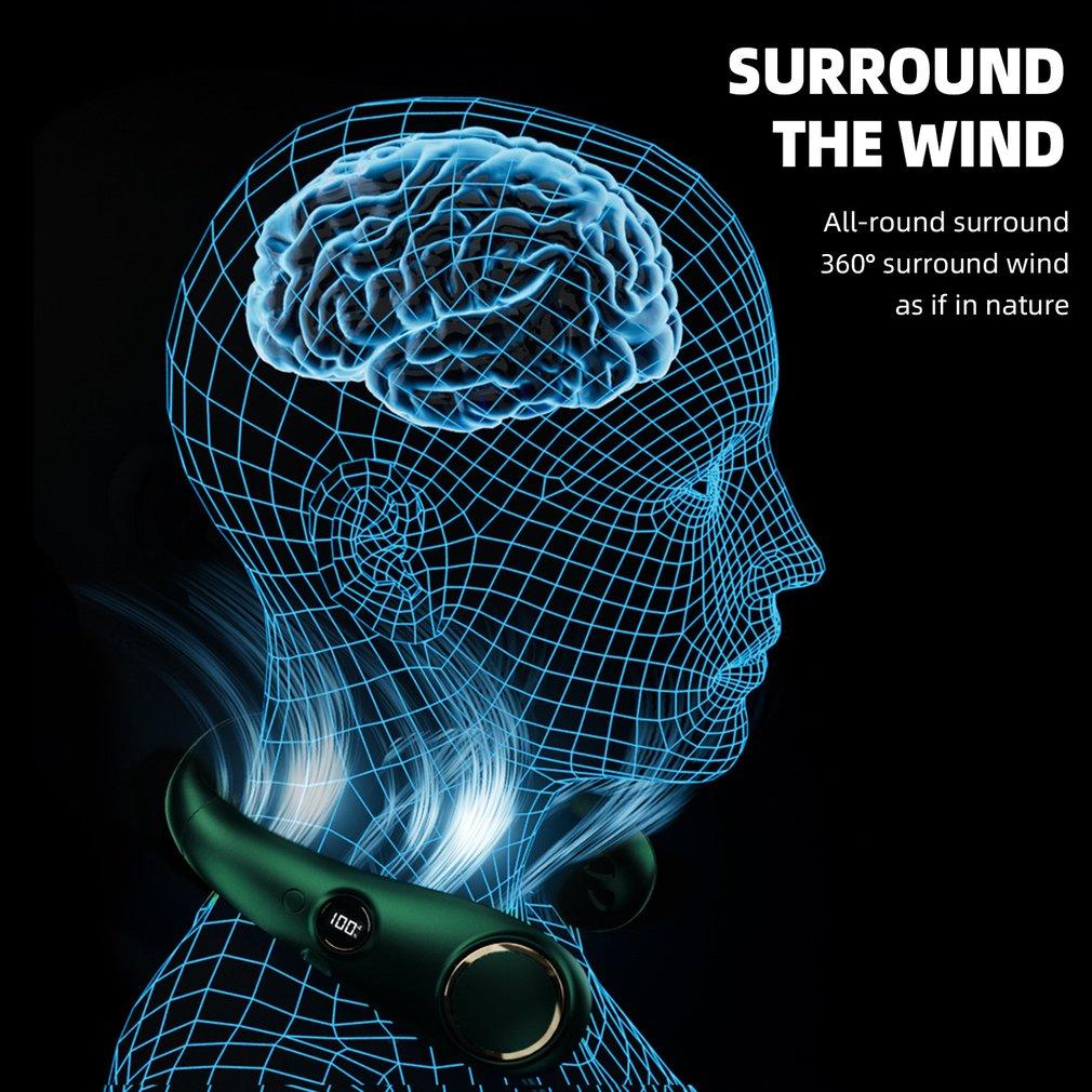 Портативный подвесной вентилятор для шеи, беспроводной USB-перезаряжаемый летний вентилятор, охлаждающий безлопастный носимый вентилятор с шейным ремешком, спортивный кулер для шеи