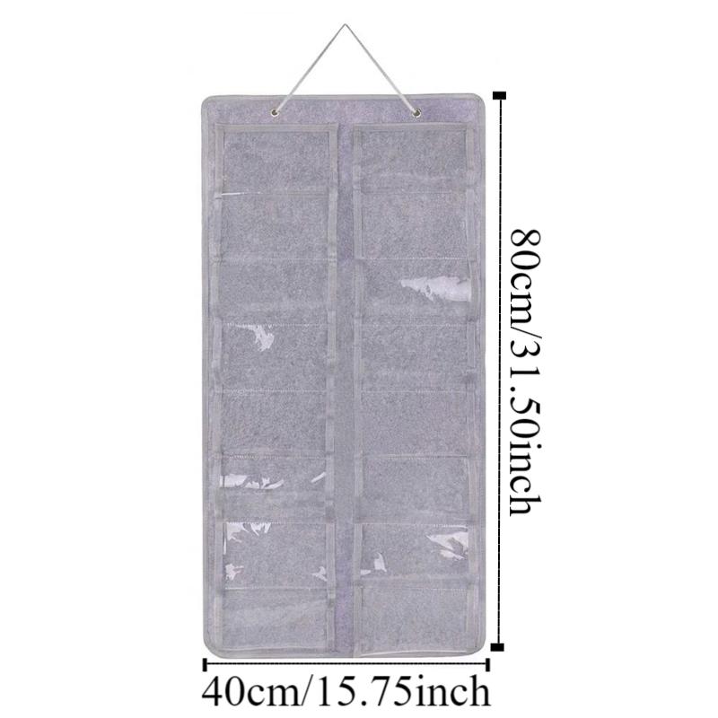 16 Slots Sunglasses Storage Hanging Bag Visible Wall Mounted Glasses Display Rack Foldable Dust Proof Sunglasses Organizer