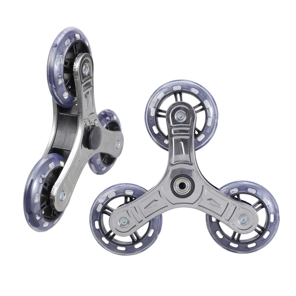 2pcs Stair Climbing Wheels Foldable Replacement Triangular Designs Stair Climber Wheels for Shopping & Laundry Cart