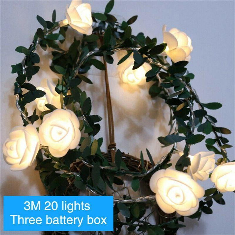 Elegant Warm White Led Rose Flower String Lights With Battery Box For Versatile Decorations