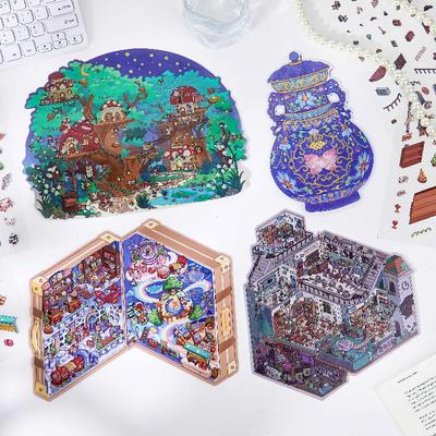 Наклейки для скрапбукинга, коллажей, DIY, игры-конструктора, для больших размеров, кавайные, 3D, мультяшные, забавные, миниатюрные сцены