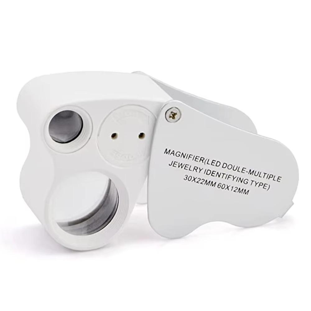 Adjustable Lighting Foldable Jewelry Magnifier Dual Lens Handheld Magnifier Coins