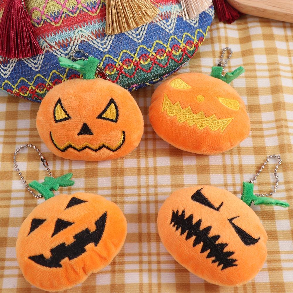 Plush Doll Pumpkin Keychain Vegetables Pumpkin Doll Keyring Halloween Bag Pendant Hanging Pendant