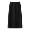 Red Wool Midi Skirt: Women's High Waist Slimming A-line for Autumn/Winter 2024