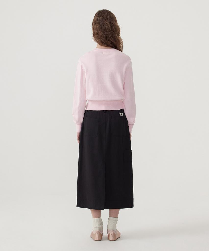 COVERNAT WOMAN Cooper Logo Round Neck Knit Light Pink