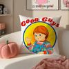 Horror creepy GGood GGuys Cushion Cover Pillowcase Short Plush Invisible zipper Room Sofa Cushion Cover