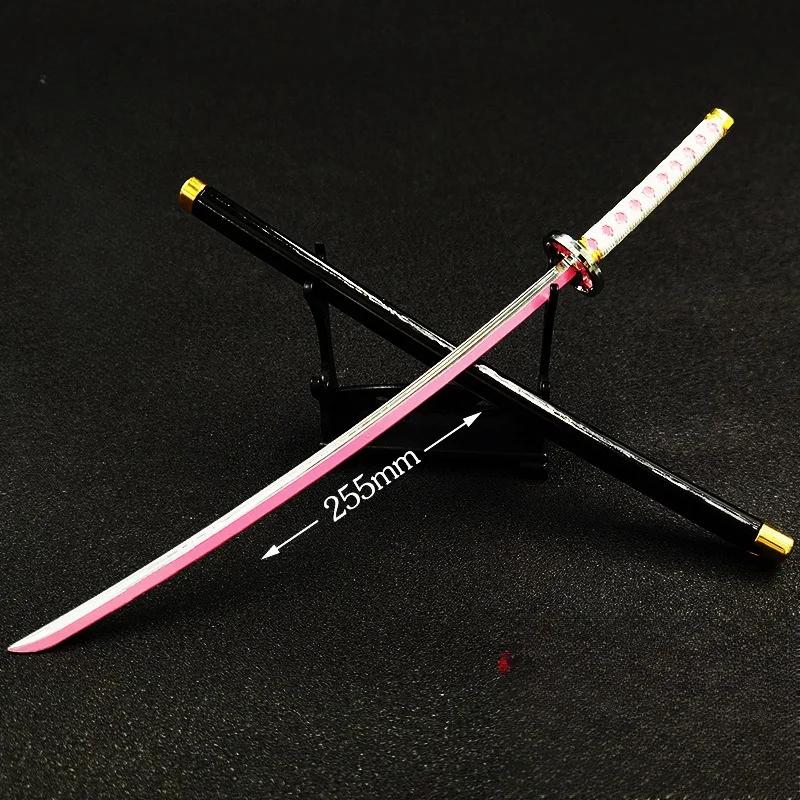 25см Мечи катаны Истребителя демонов Kimetsu No Yaiba Самурайский меч Реальный размер Японская катана Аниме Косплей Реквизит Украшение для дома