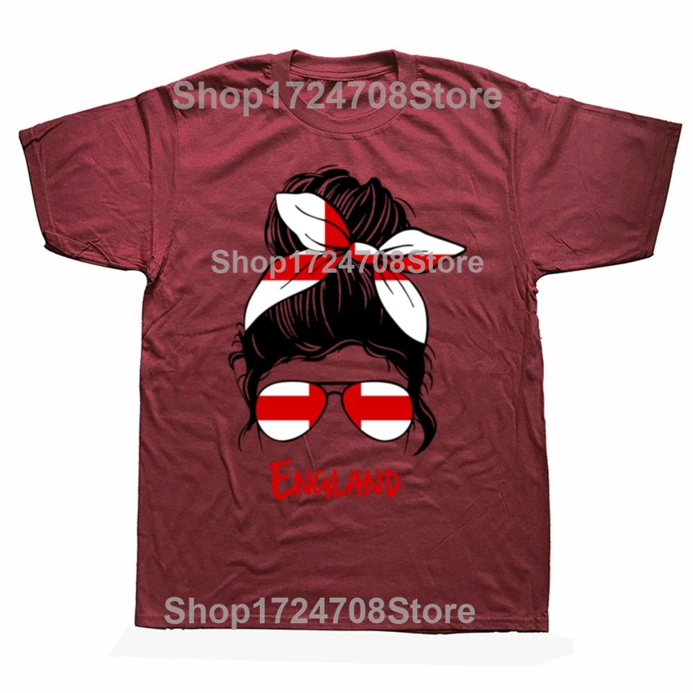 Funny England English Girl British Woman Flag Tshirts Men Womens Fashion Casual Tshirt 100 Cotton Loose Oversized T Shirt
