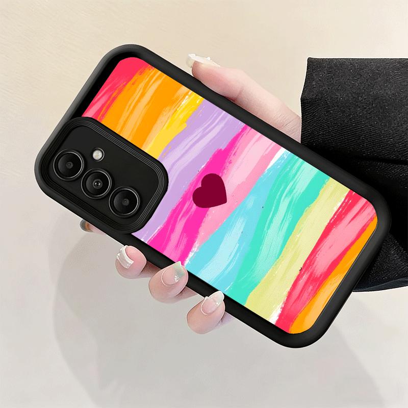 Phone Case for Samsung Galaxy A17 A16 A15 A14 A13 Rainbow Gradient Love Desgin A56 A36 A26 A55 A35 A25 A54 A34 A24 A53 A33 A23 A