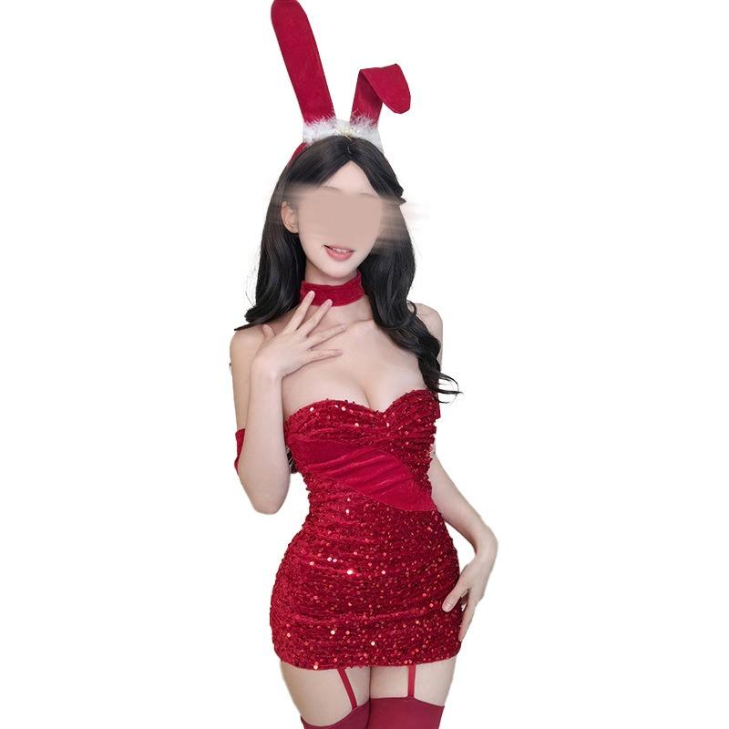 Sexy lingerie christmas party clothes, sexy christmas clothes cos bunny dress new date suit