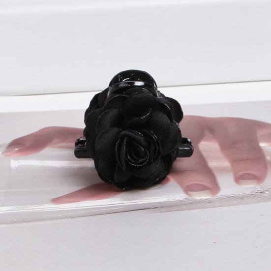 Женская заколка для волос с двухсторонним декором в виде цветка розы, противоскользящие зубцы, заколка для волос с затылком в виде акулы, украшение для волос