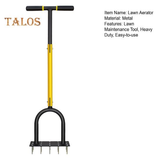 Аэратор для газона Аэратор с 15 зубьями и длинной Т-образной ручкой, мощный инструмент для аэрации, эффективное рыхление почвы, уход за травой и обслуживание газона