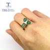Уникальное кольцо ручной работы с натуральным изумрудом, простой дизайн, грубый драгоценный камень, женское ювелирное изделие из чистого серебра 925 пробы