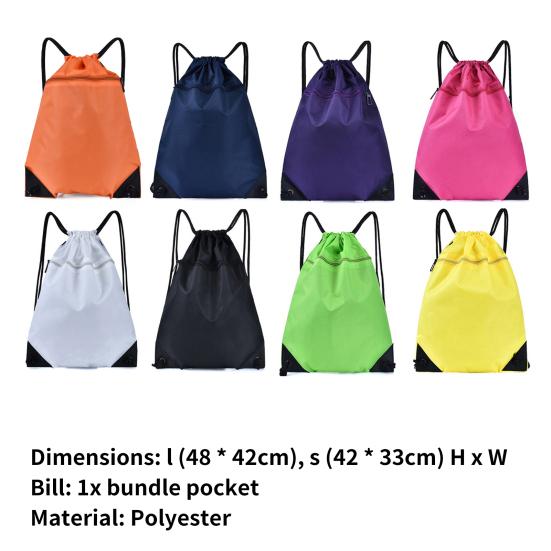 Спортивный рюкзак унисекс, складной водостойкий рюкзак на шнурке чистого цвета для тренировок