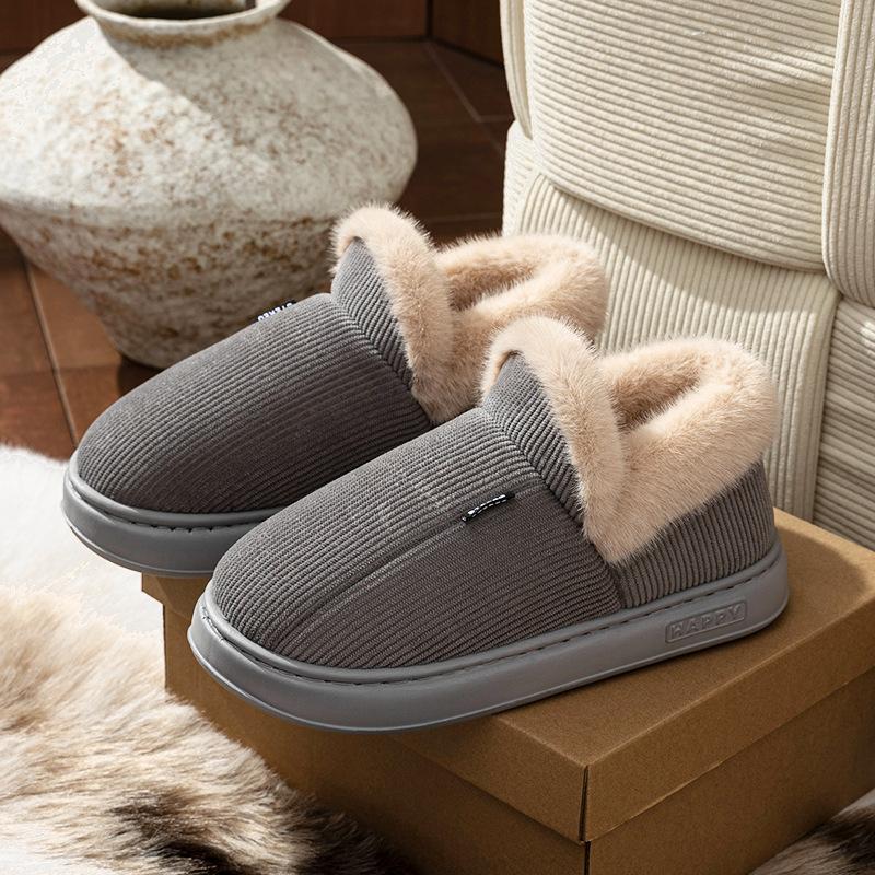 Winter Thick-soled Plush Cotton Slippers 2025 New Home Non-slip Warm In the Elderly Bag Heel Cotton Shoes