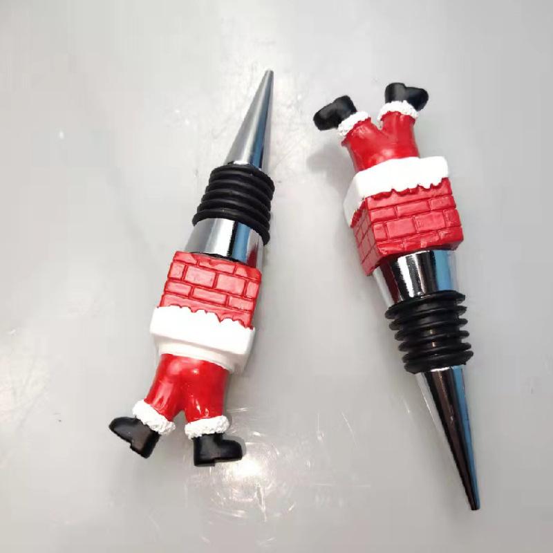 Голова и ноги из смолы, пробка Санта-Клауса из цинкового сплава, рождественская елка, пробковые бутылки, рождественский подарок