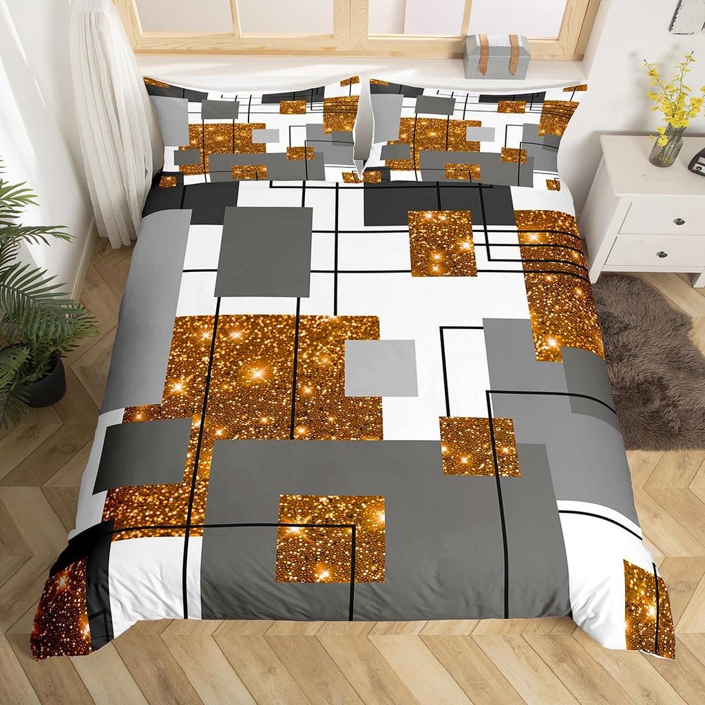 Абстрактная полоска леопард клетка пододеяльник геометрический принт гепарда постельное белье для девочек розовый черный серый твин квин чехол для одеяла