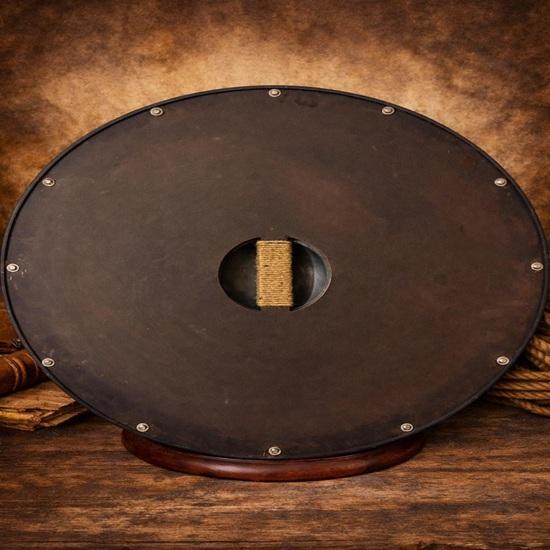 Viking Blue Wooden Shield with Norse Rune Symbols Round Shield 60.96 cm Nordic Wall Decor, LARP Cosplay Prop, Medieval Warrior Gift