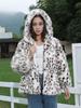 Women's Mink Velvet Artificial Fur Hat Leopard Print Spotted Jacket With High Quality