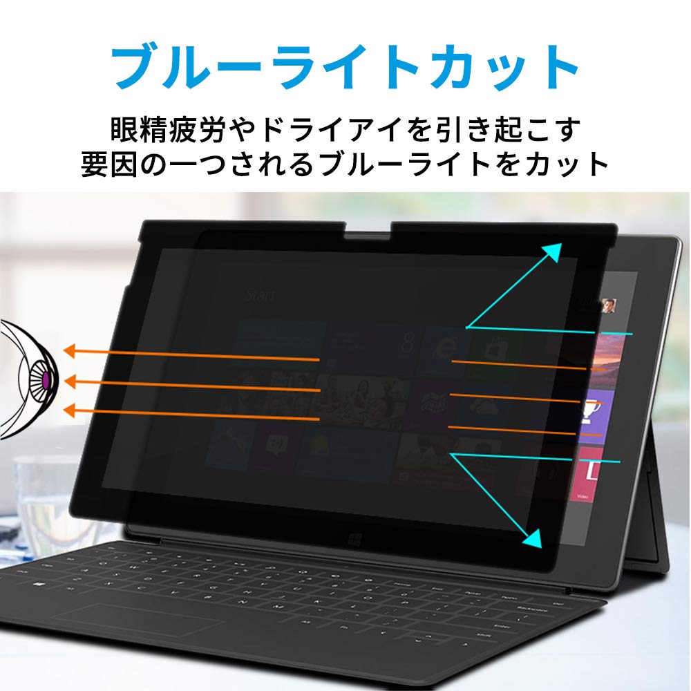 Lifeinnotech Съемный антишпионский фильтр конфиденциальности для Surface Go 4/3/2 [Защита от синего света] Антибликовый безрамочный защитный экран для ЖК-дисплея, Тип с клейким слоем, T