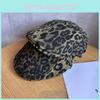Leopard Trendy Retro Print Flat Cap Windproof Warm Travel Features Looks Casual