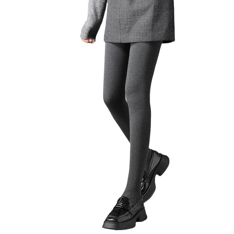 Gray Cotton Leggings - Thick, Warm, Slim-Fit Pantyhose for Autumn and Winter