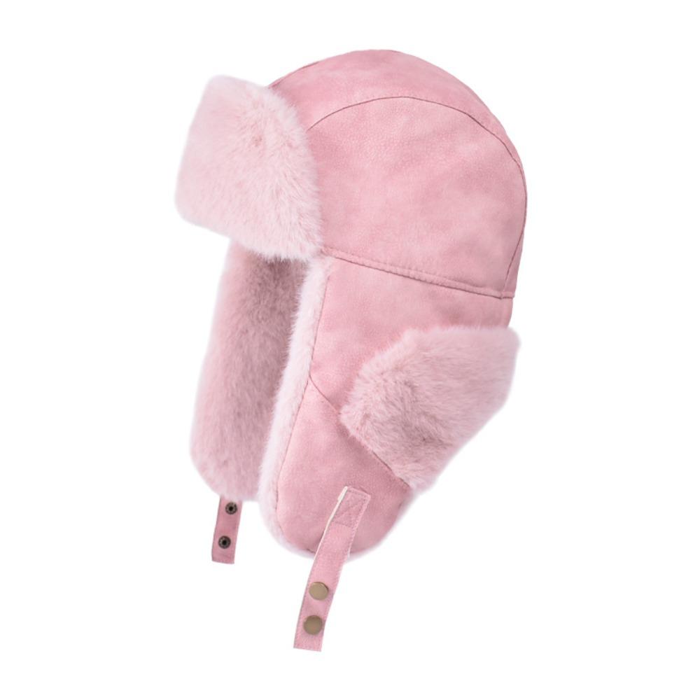 Thickened Ear Protection Hat Windproof Ski Pullover Cap Casual Faux Fur Pilot Cap  Winter