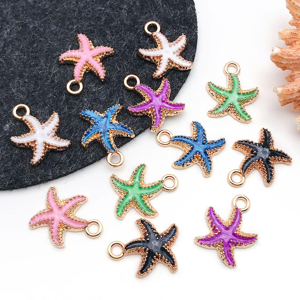 Dripping Oil Ocean Starfish Diy Alloy Jewelry Accessories Bracelets Necklace Earrings Keychain Pendant Pendant