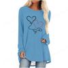 2025 Love Heart 3D Print Long Sleeve T Shirt Women Fashion Crewneck Long Tunic Tops Women T Shirt T Shirt Feminino