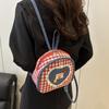 Cloth Denim Shoulders Bag Mini Knapsack Lovely Lattice Backpack  Outdoor