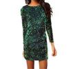 Женское сексуальное женское коктейльное вечернее платье с длинными рукавами и блестками, мини-платье