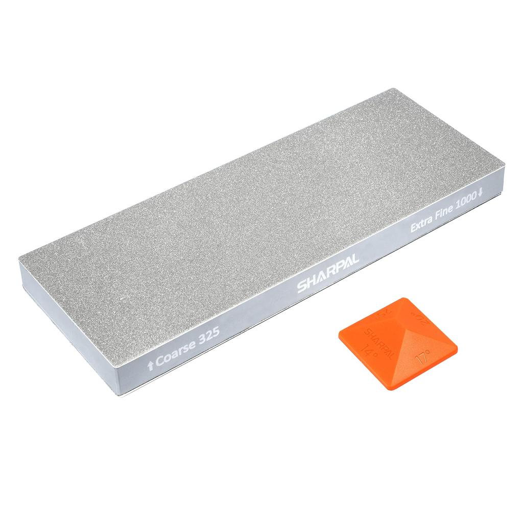 SHARPAL 168H Large X Diamond Sharpening Stone Coarse 325 Super Finishing 1000 Grit Monocrystal Diamond Professional Knife Sharpener with Pad and Angle
