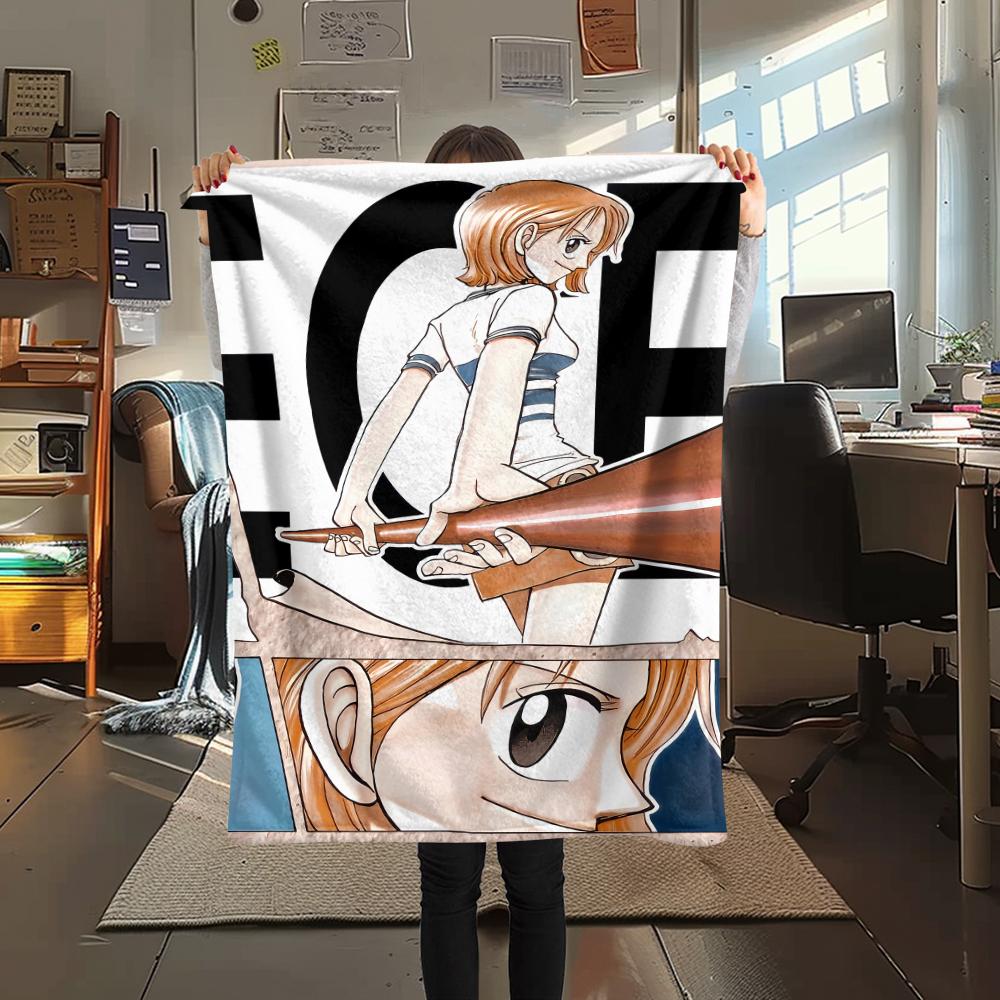 Фланелевое одеяло с принтом персонажей One Piece, Высококачественное, Удобное для всех сезонов, Декор для дома, Тепло и уют, Идеально для рождественских подарков
