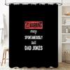Funny Warning Shower Curtain Bathroom Decor Washable Fabric Abstract Art Home Decor Set Modern Style Hotel Supplies