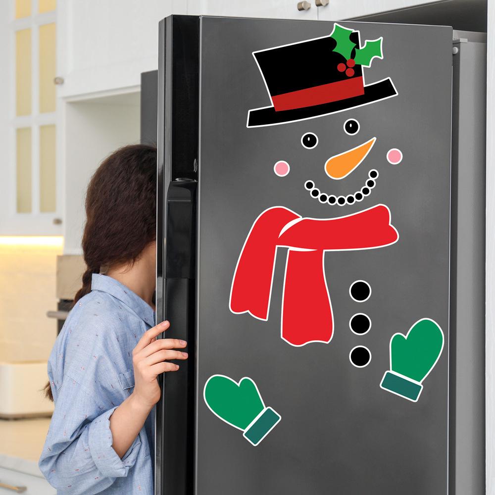 NEW Christmas Snowman Magnetic Fridge Stickers Merry Christmas Decoration