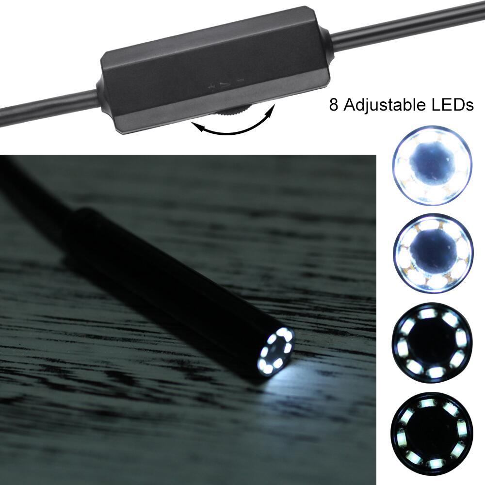 Камера- эндоскоп для труднодоступных мест, 8pcs LEDs 8mm Lens, водонепроницаемая