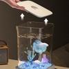 Новый многофункциональный настольный аквариум Акриловый Легко чистить Маленький аквариум Кристально чистый Съемный Прозрачный аквариум