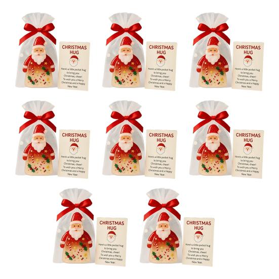 Рождественский карманный обнимашка подарок с карточками поддержки Санта Клаус мини подвеска украшение эмоциональная поддержка