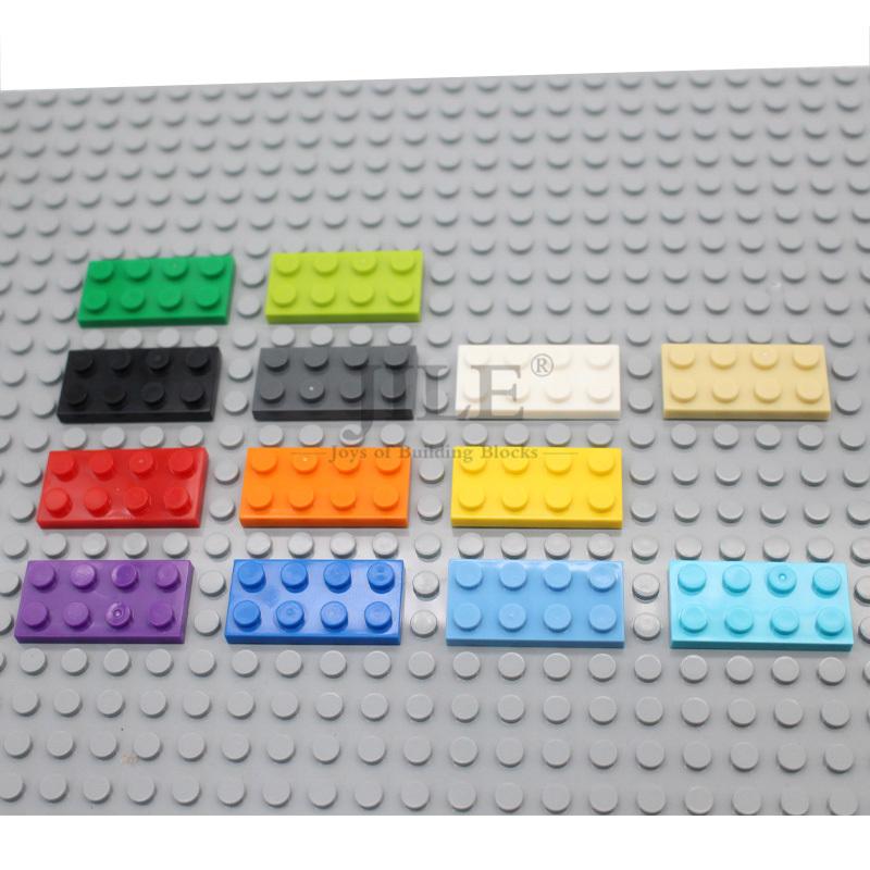100pcs Moc Tiles Plate 2x4 3020 Short Piece DIY Classic Base Building Blocks Bricks Compatible City Street Scene Assembles Toy