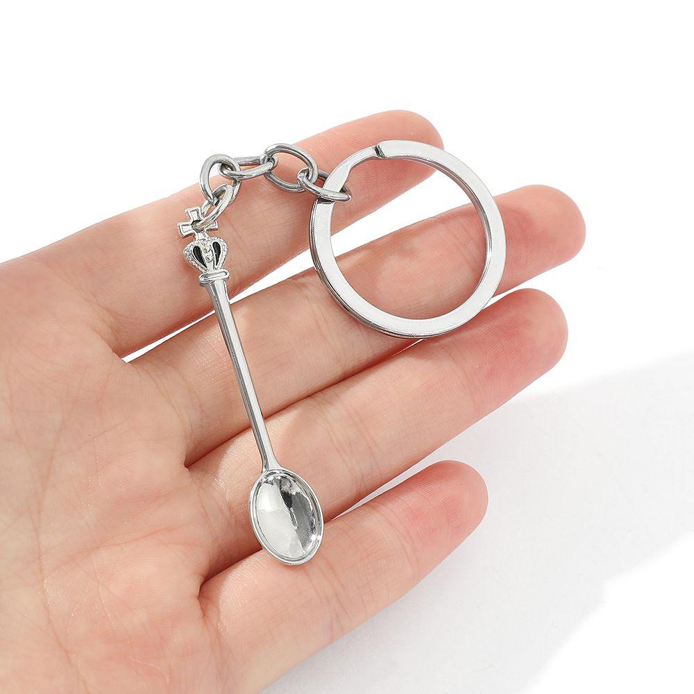 Кулон ручной работы, серебристого цвета, ювелирное украшение, подарок, металлическая брелок, безделушки, брелок для ключей, ложка-брелок