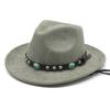 New jazz hat hat ethnic Tibetan style western cowboy hat windbreak rope top hat autumn and winter men's and women's felt hats