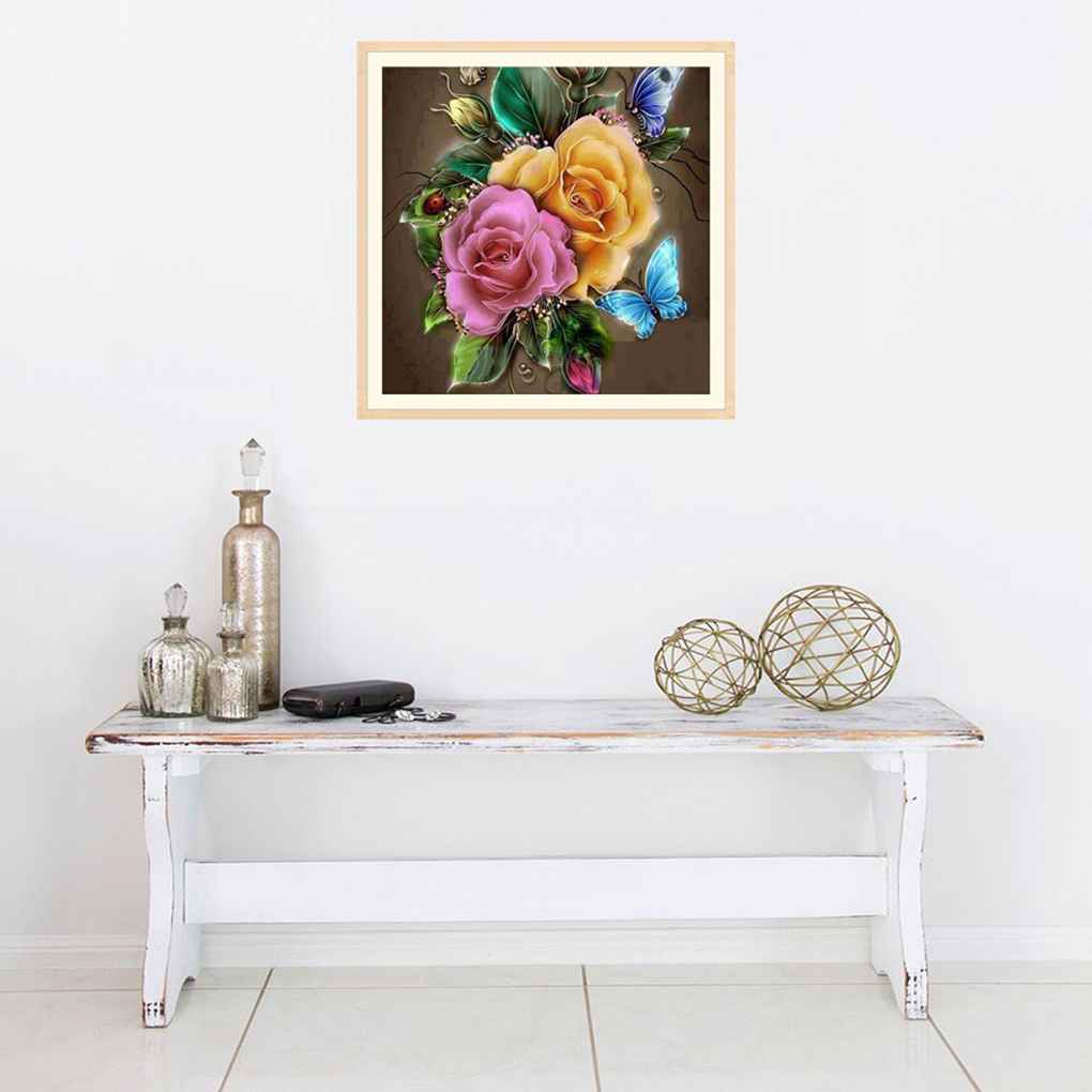 5D Flower Resin Diamond Stitch Crystal Embroidery Painting Room Decorative Resin Needlework Picture