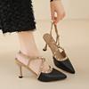 Женские туфли сандалии Лето люксовый Бренд Женщина 2024 тренд Ремешок на щиколотке Сексуальные Вечеринка Классические Заклепки Высокие каблуки Женская обувь женщины