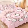 3pcs (1 Duvet Cover, 2 Pillowcases, Coreless), Pink Cute Cartoon Cat Element Printed Bedding Set, Soft and Comfortable