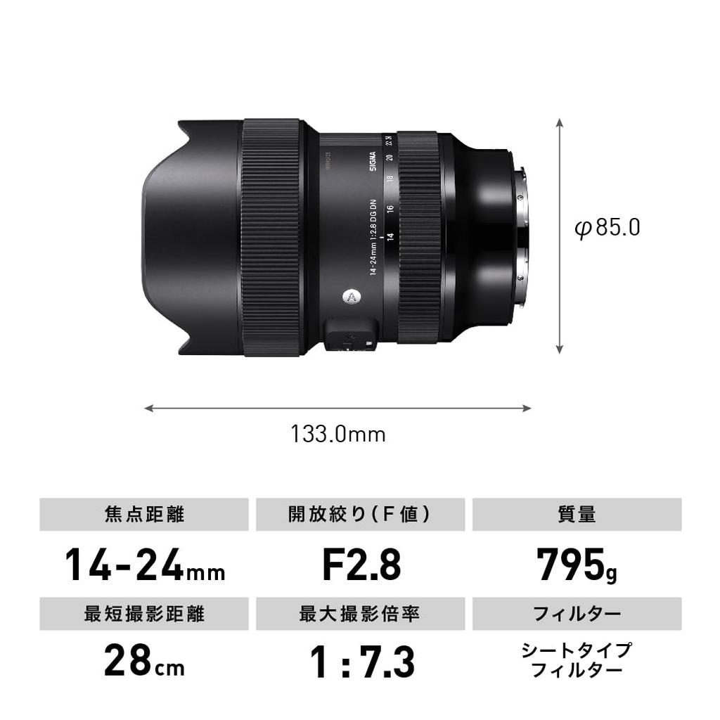 Sigma SIGMA Sony E Mount Lens DG DN Zoom Wide Angle Full Size Art Mirrorless Only 14-24mm F2.8
