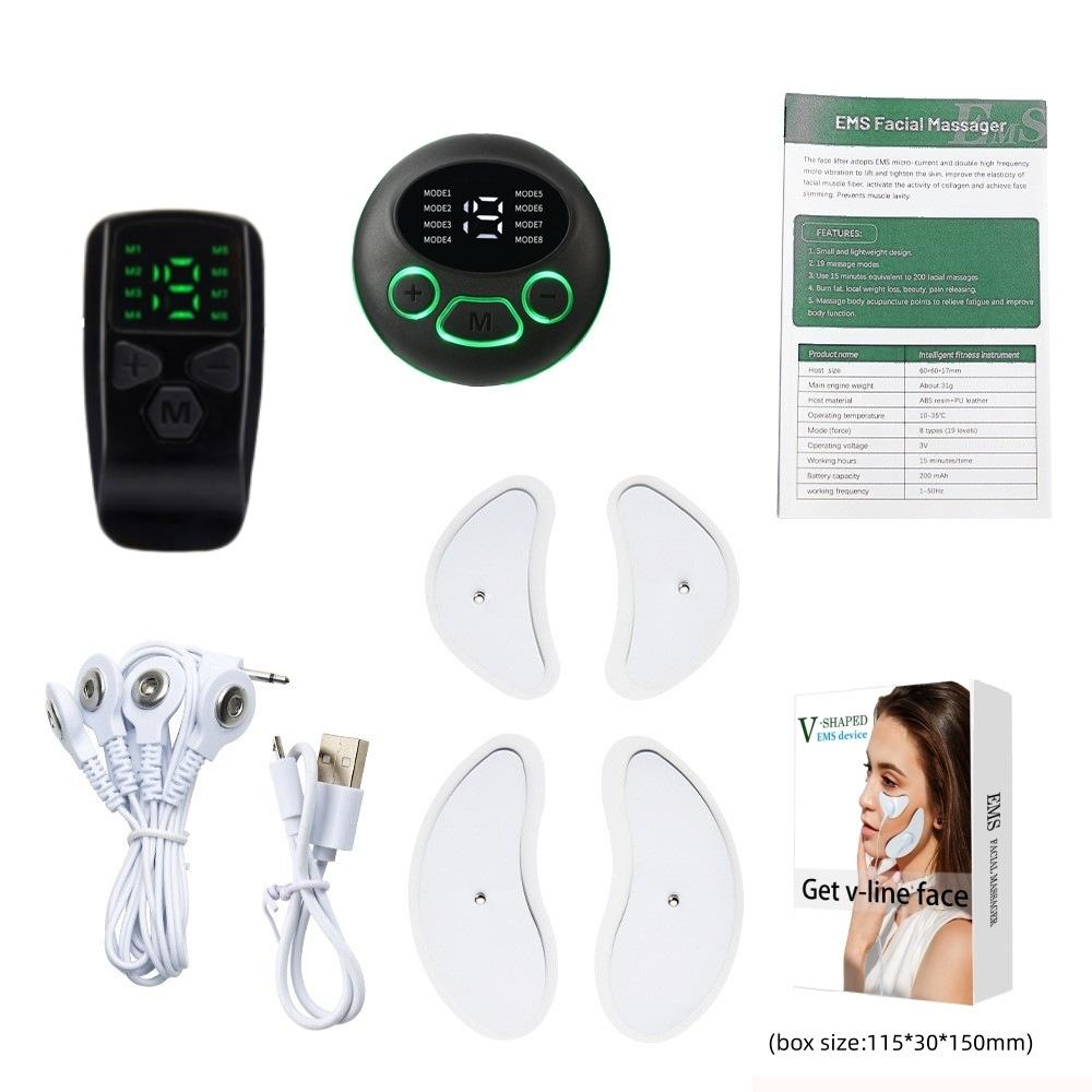 Новый трансграничный массажер для лица EMS, импульсный низкочастотный косметический инструмент в форме полумесяца, V-образный стимулятор мышц лица, подтягивающий лицо